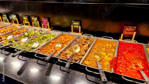 Tableau sur toile Des plats cuisinés sur un buffet de restaurant à volonté