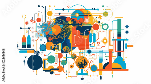 Cutting-edge Innovative Technologies in Science Conceptualized Through Mixed Media Design