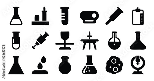Medical and Healthcare Icons Set - Black and White Silhouette Collection
