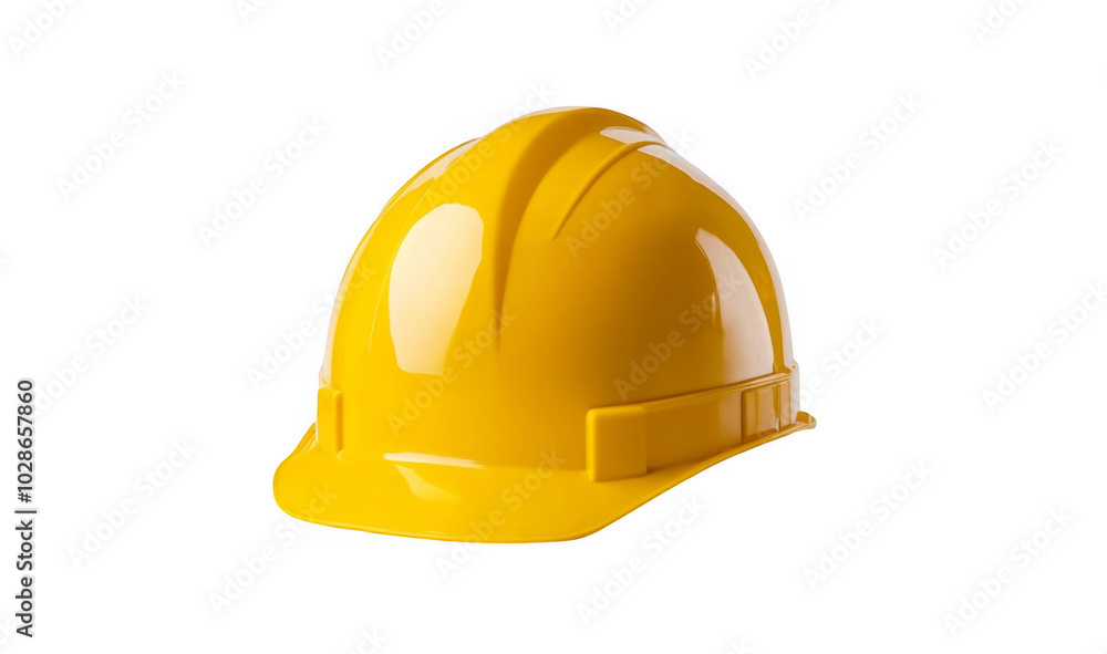 Fototapeta premium Yellow engineer hat for inspecting work area isolated transparent background image