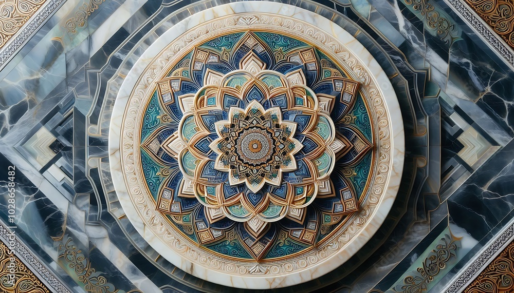 Obraz premium marble surface with geometric patterns,generative ai