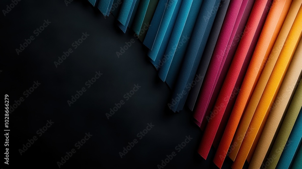 Various textured fabric rolls in diverse colors are arranged against a black backdrop, symbolizing creativity and diversity while providing a chic visual display. Various textured fabric rolls in diverse colors are arranged against a black backdrop, symbolizing creativity and diversity while providing a chic visual display.