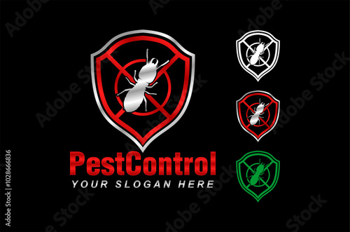pest control vector logo house insect poison pest control with pesticides prevention, extermination and disinfection	
