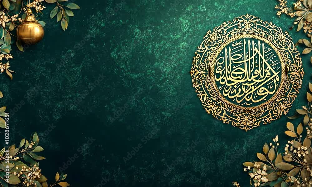 Islamic Calligraphy Art with Floral Border
