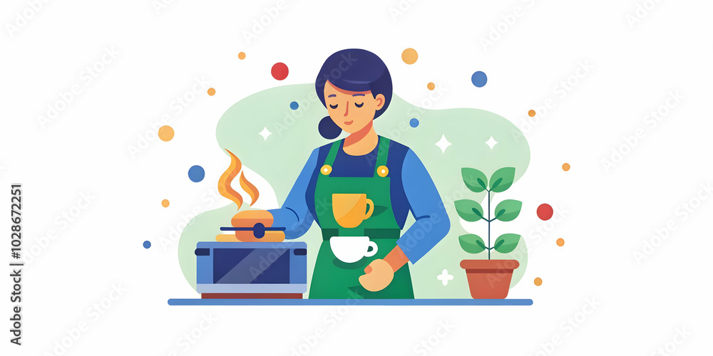 Warm Bokeh Digital Art Featuring a Person Brewing Coffee in a Cozy Kitchen with Rising Steam - Ideal for Coffee Machine Ads, Kitchen Appliances, and Morning Routine Promotions Warm Bokeh Digital Art Featuring a Person Brewing Coffee in a Cozy Kitchen with Rising Steam - Ideal for Coffee Machine Ads, Kitchen Appliances, and Morning Routine Promotions