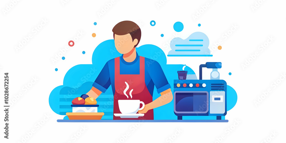 Warm and Inviting Bokeh Digital Art of a Person Making Coffee in Kitchen with Soft Focus and Room for Text - Ideal for Coffee Machine Ads Warm and Inviting Bokeh Digital Art of a Person Making Coffee in Kitchen with Soft Focus and Room for Text - Ideal for Coffee Machine Ads