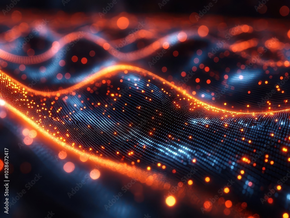 custom made wallpaper toronto digitalflowing lines of digital data stream across a dark background, creating a mesmerizing visual of interconnected information, symbolizing the essence of modern technological advancements