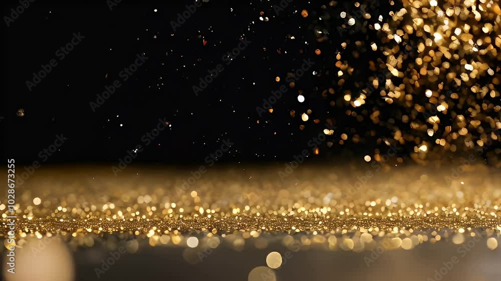 Golden glitter bokeh background with blurred lights. Golden glitter bokeh background with blurred lights.