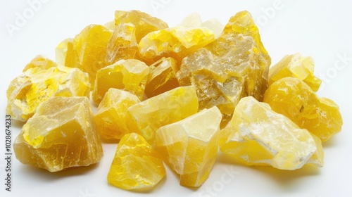 A Pile of Yellow and Clear Crystal Chunks