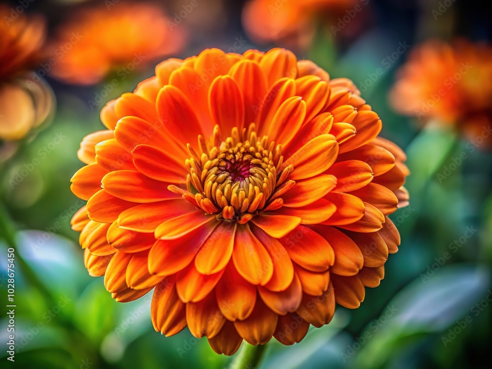 Bright Orange Flower Close-Up with Copy Space for Design Use - Vibrant Floral Photography for Nature Lovers and Designers