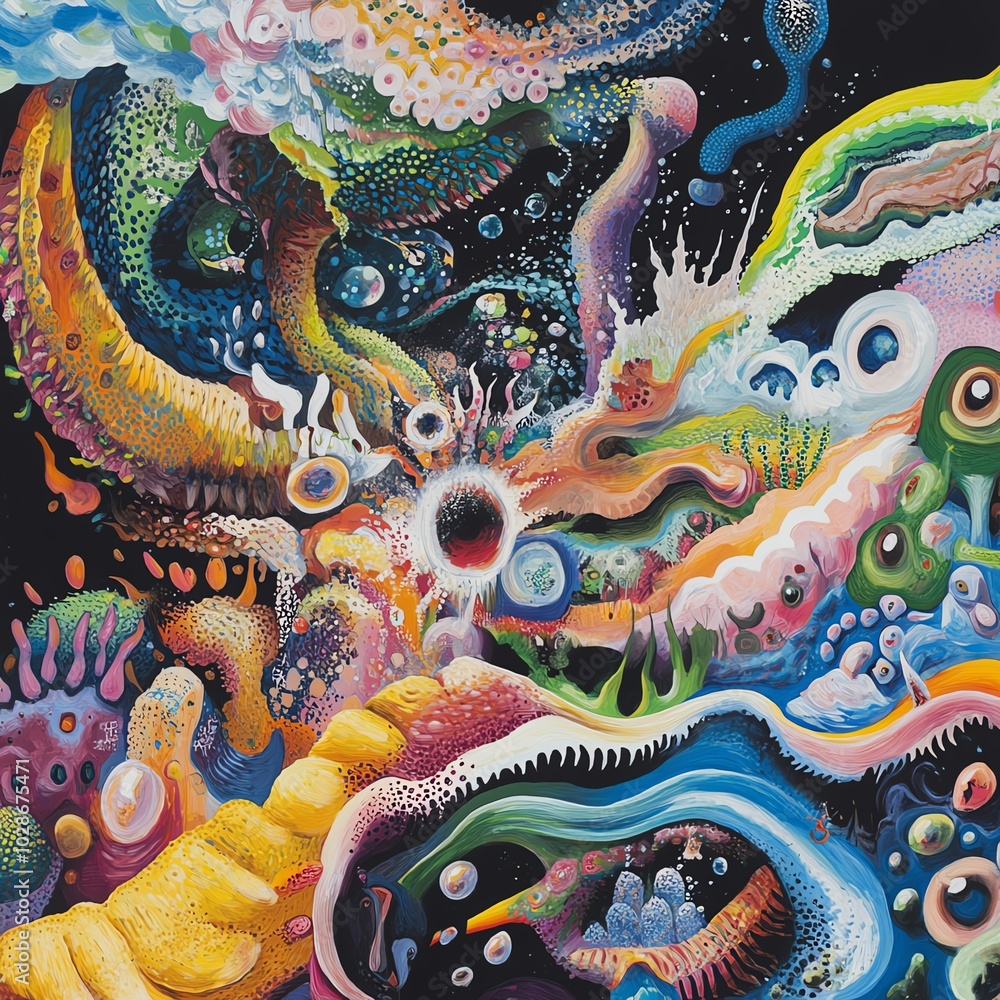Obraz premium Abstract Psychedelic Art Painting