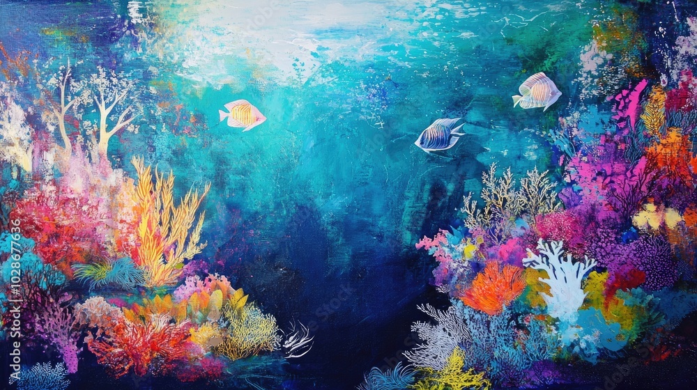 Colorful Underwater Abstract Scene Colorful Underwater Abstract Scene