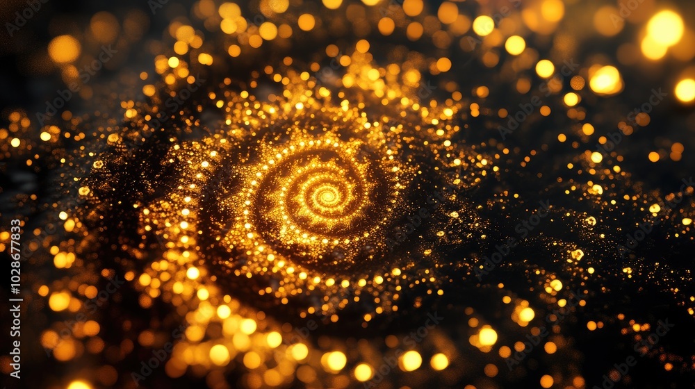 Dazzling Abstract Golden Fractal Display Dazzling Abstract Golden Fractal Display