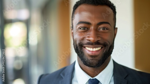 A Portrait of a Smiling African-American Man in a Suit