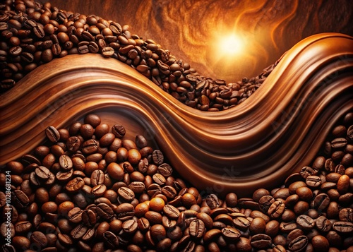 Coffee Abstract Background in Brown Tones - Soft Waves for Cozy Ambiance and Warmth in Urban Exploration Photography