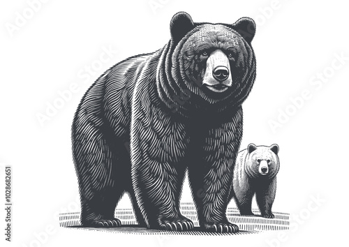 bear vector, bear silhouette, bear illustrations 