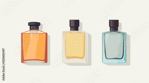 Illustration of men's perfume. Men's cologne. Bottle of men's toilet water.