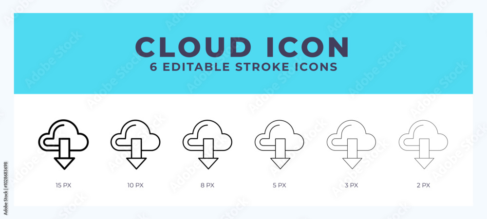 Cloud icon vector for web. And mobile app. Editable stroke outline icon.