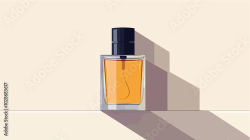 Illustration of men's perfume. Men's cologne. Bottle of men's toilet water.