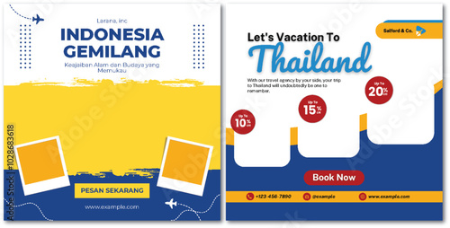 Dream vacation tour and travel agency social media post template, adventure banner social media post and media social story or web banner template.