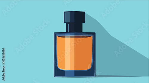 Illustration of men's perfume. Men's cologne. Bottle of men's toilet water.