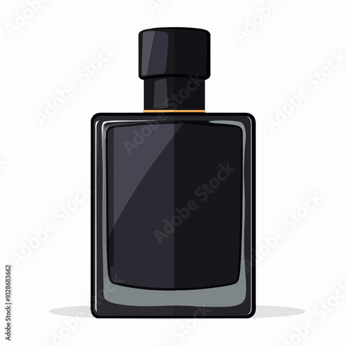 Illustration of men's perfume. Men's cologne. Bottle of men's toilet water.