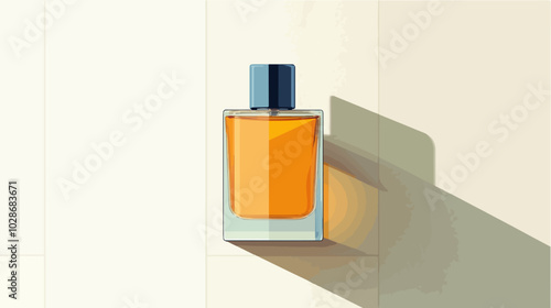 Illustration of men's perfume. Men's cologne. Bottle of men's toilet water.