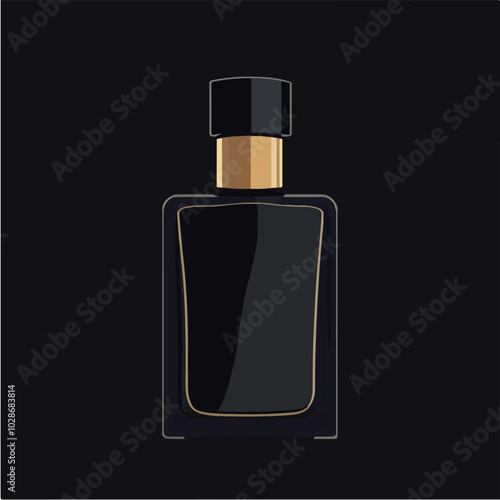 Illustration of men's perfume. Men's cologne. Bottle of men's toilet water.