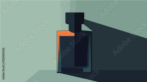 Illustration of men's perfume. Men's cologne. Bottle of men's toilet water.