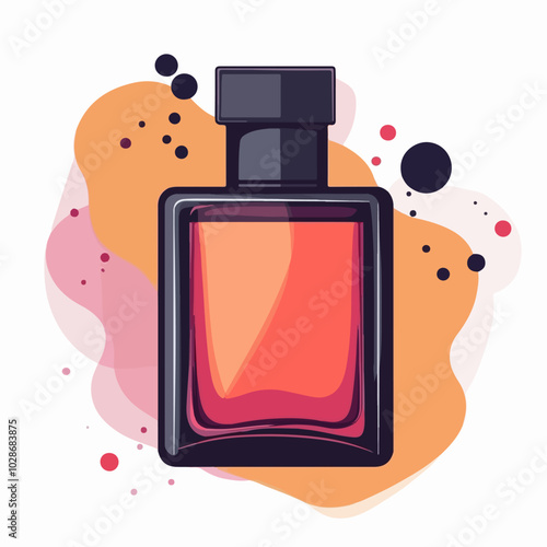 Illustration of men's perfume. Men's cologne. Bottle of men's toilet water.