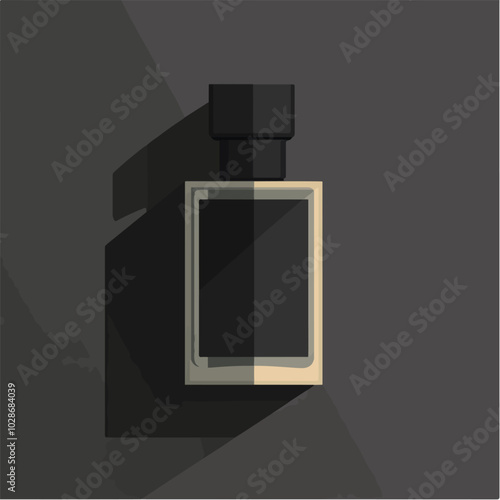 Illustration of men's perfume. Men's cologne. Bottle of men's toilet water.