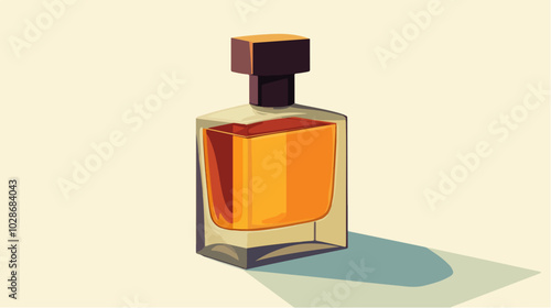 Illustration of men's perfume. Men's cologne. Bottle of men's toilet water.