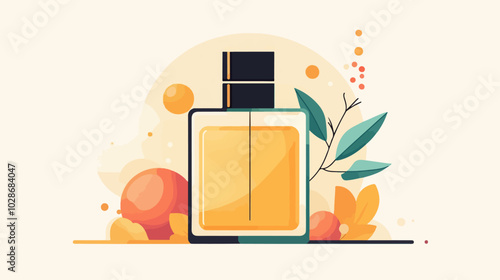 Illustration of men's perfume. Men's cologne. Bottle of men's toilet water.