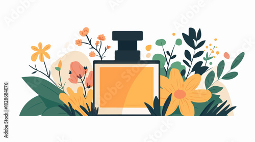 Illustration of men's perfume. Men's cologne. Bottle of men's toilet water.