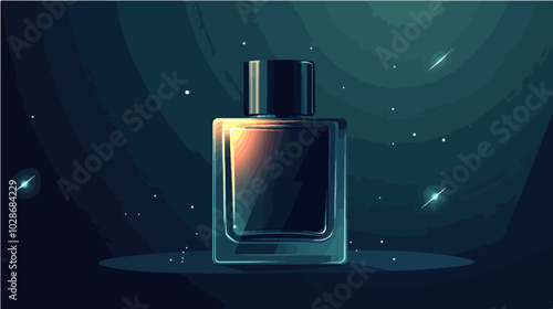 Illustration of men's perfume. Men's cologne. Bottle of men's toilet water.