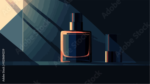 Illustration of men's perfume. Men's cologne. Bottle of men's toilet water.