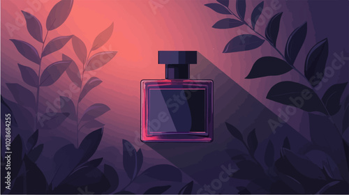 Illustration of men's perfume. Men's cologne. Bottle of men's toilet water.