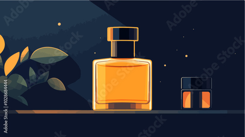 Illustration of men's perfume. Men's cologne. Bottle of men's toilet water.