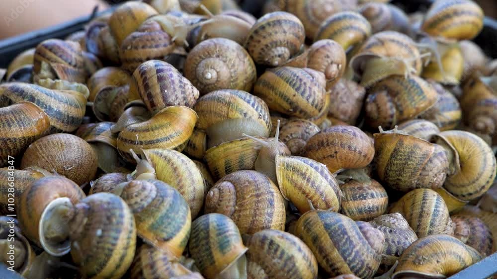 Freshly Harvested Snails Collected for Creating Unique Culinary Delights and Dishes Freshly Harvested Snails Collected for Creating Unique Culinary Delights and Dishes