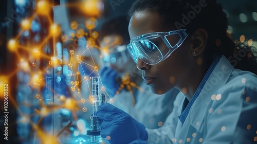 Wallpaper Mural Researcher Analyzing Data in Laboratory Setting Torontodigital.ca