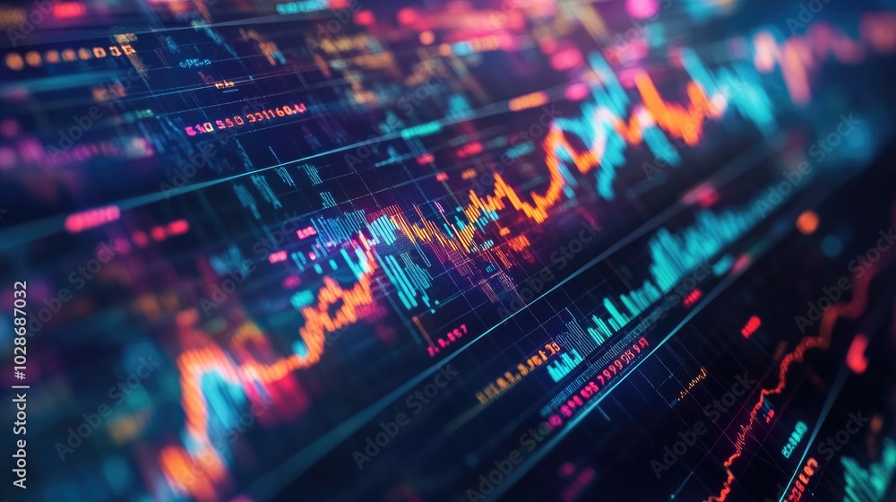 Swirling Mix of Financial Currency Symbols and Graphs Swirling Mix of Financial Currency Symbols and Graphs