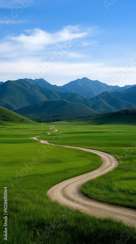 Landscape with green grass