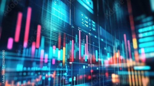 Vibrant Digital Data Analysis Display