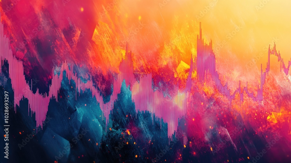 Vibrant Abstract Shapes Representing Market Trends Vibrant Abstract Shapes Representing Market Trends