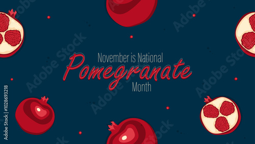 Wallpaper Mural National Pomegranate Month design, vector illustration. Torontodigital.ca
