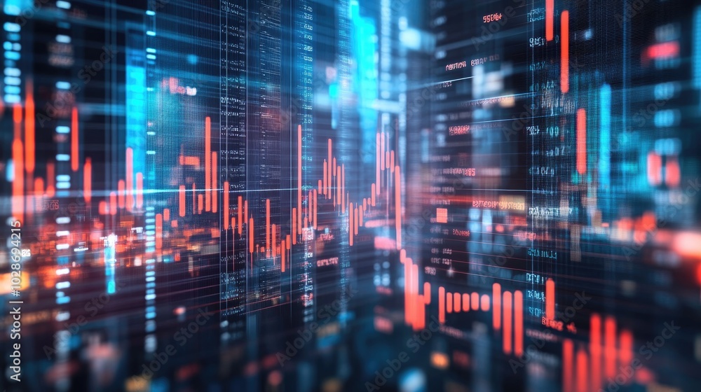 Abstract Financial Background with Floating Data Abstract Financial Background with Floating Data