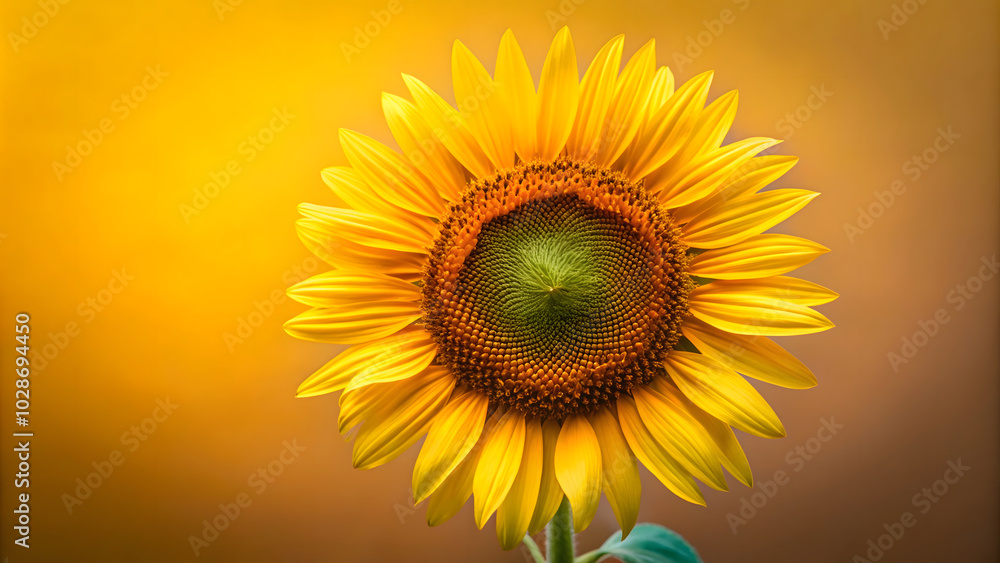 Solid minimalist bright sunflower close-up background Solid minimalist bright sunflower close-up background
