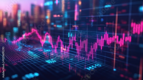 Abstract Representation of Fluctuating Currency Trends