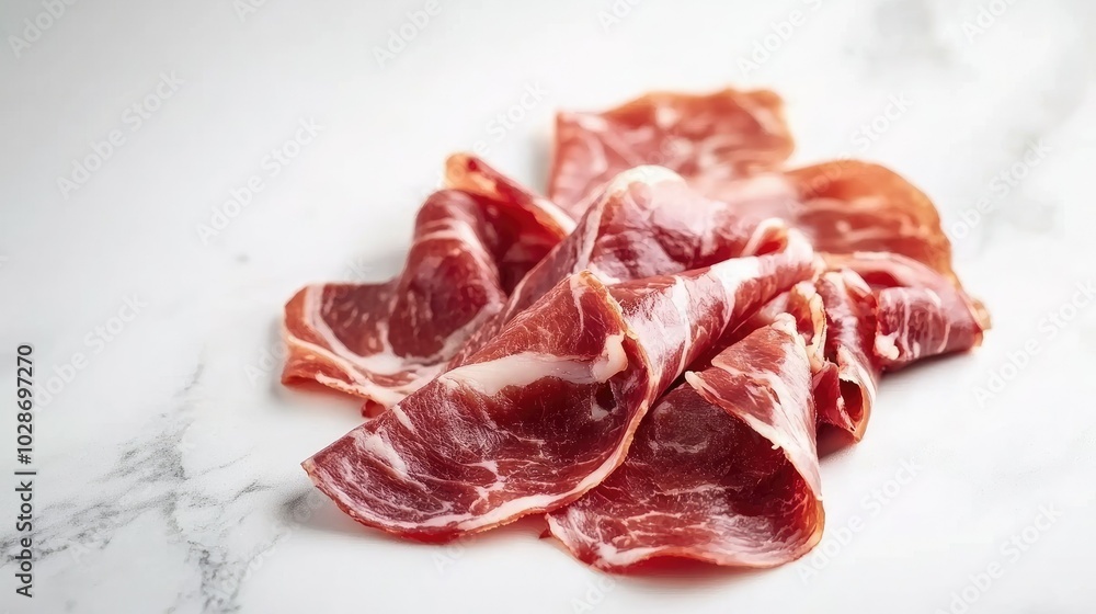 Artistic Arrangement of Serrano Ham Slices Artistic Arrangement of Serrano Ham Slices