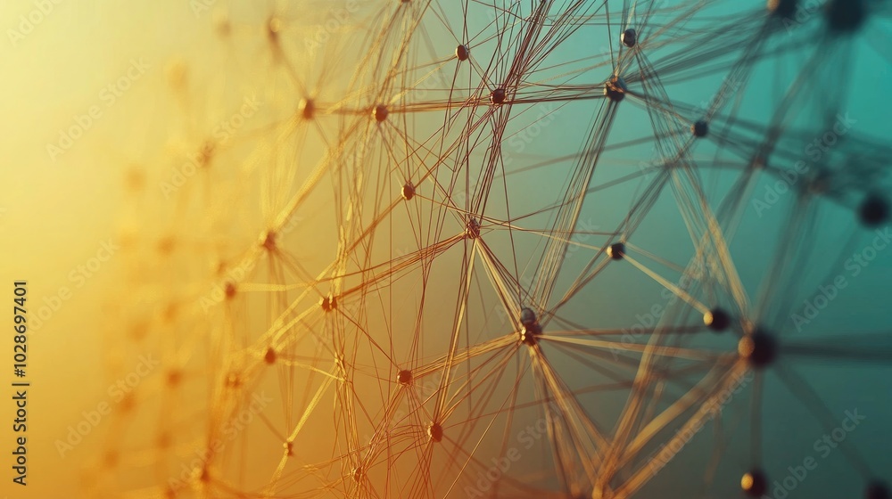 Intricate 3D Network of Interconnected Financial Elements Intricate 3D Network of Interconnected Financial Elements